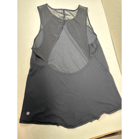 Lululemon Sculpt Tank II Top Shirt Black Mesh Sleeveless Activewear Yoga Size 2 - Picture 2 of 5
